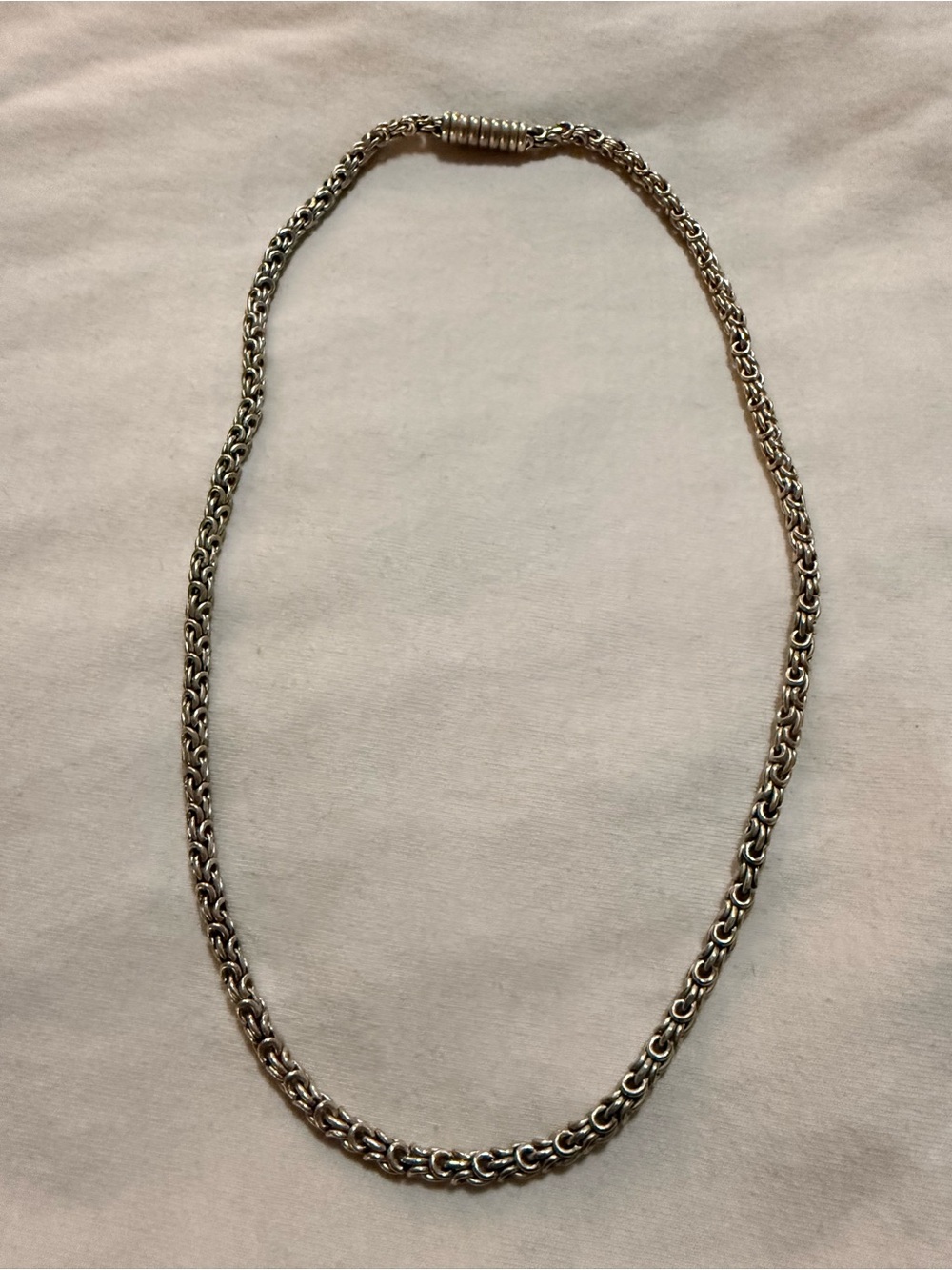 Heavy 925 Sterling Silver Byzantine Chain Necklace - 24" (57.3g)